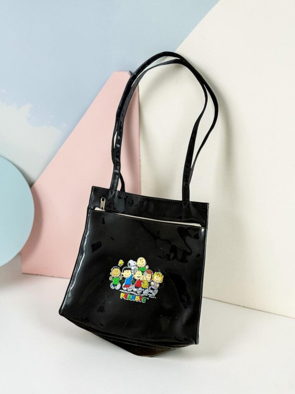 PEANUTS Vintage 70s/80s Charles Schultz Black Shoulder Bag